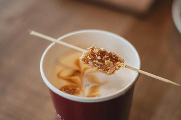 Cup of Coffee with caramel and milk