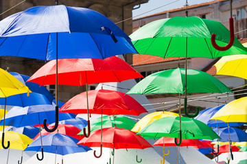 Fototapeta na wymiar umbrella colorful decoration in city festival