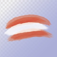 Flag of Austria concept in watercolor. Isolated on transparent background. Vector illustration.