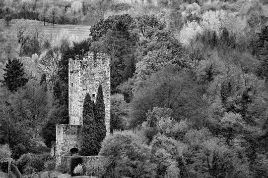 Il castello di Cisano Bergamasco, Lombardia, Italia
