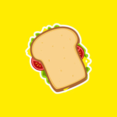 Wheat Bread sandwich illustration