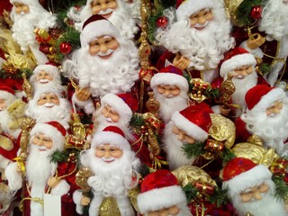 santa claus and christmas tree