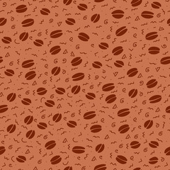 Pink coffee memphis abstract seamless pattern
