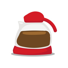 Fototapeta premium red coffee pot doodle painting vector illustration
