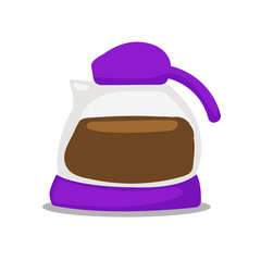 purple coffee pot doodle painting vector illustration