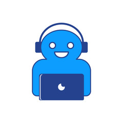 The vector illustration of online chatbot character.
