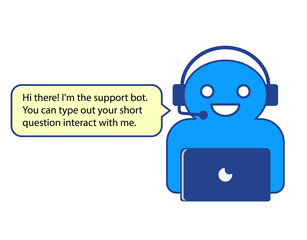 The vector illustration of online chatbot character.