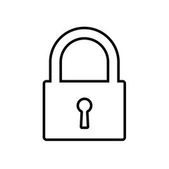 Padlock line icon. Closed lock representing security, restricted access, privacy. Vector Illustration