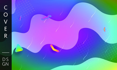 Obraz premium Color modern background. Colorful presentation backdrop. Cover design template. Vector background for poster, report, banner, any document page. Liquid fluid trendy futuristic color shapes. A4.