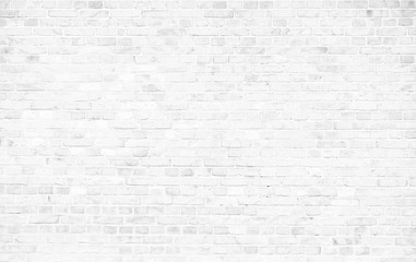 Simple grungy white brick wall with light gray shades seamless pattern surface texture background. - 233194328