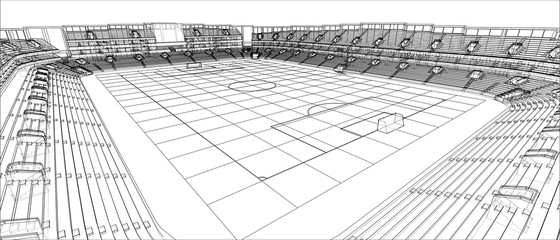 Sketch of Football stadium © cherezoff