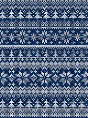 Ugly sweater Merry Christmas New Year knitted background seamless pattern