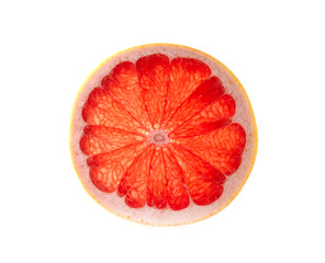 Grapefruit isolated. Slice isolated on white background.