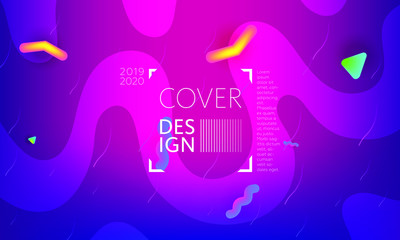 Color modern background. Colorful presentation backdrop. Cover design template. Vector background for poster, report, banner, any document page. Liquid fluid trendy futuristic color shapes. A4.