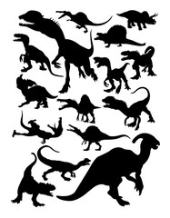 Dinosaur silhouettes. Good use for symbol, logo, web icon, mascot, sign, or any design you want.