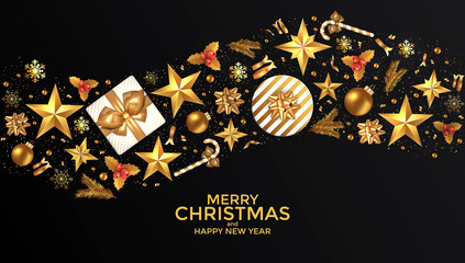 Holiday New year card - 2019 on black background 4