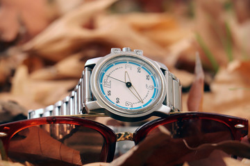 Wristwatch with sunglasses