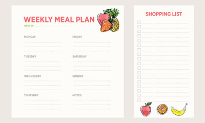 Weekly Meal Planning, Shopping List