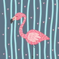 print with flamingo