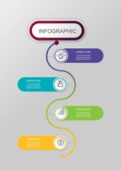 Presentation creative oval concept business data visualization for infographic. With 4 circle options. Vector illustration. 