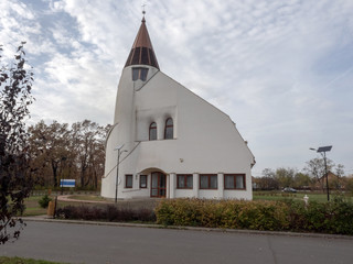Fototapeta na wymiar Modern church of Hortobágy, Hungary