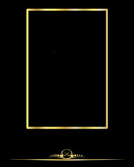 Frame-Gold Elements Over a Black Background