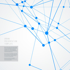 Vector connecting structure with dots and lines and geometric technology abstract background