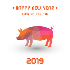 Happy new year 2019 greeting card