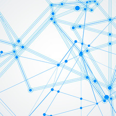 Vector illustration design and connecting dots and lines. Geometric communication abstract background