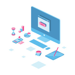 Workplace isometric 3d icon