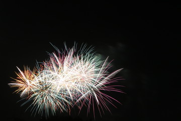 Fireworks exploding during a Fireworks Festival, Tokyo, Japan