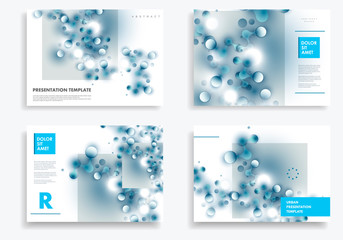 Vector template brochure with connected lines and dots