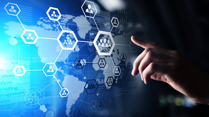 HR, Human resources management, recruitment, outsourcing. Business and modern technology concept.