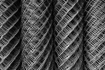 high angle view roll of metal net for background