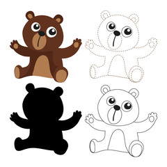 bear worksheet vector design for kid
