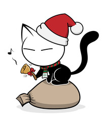 Cat logo illustration on white background.