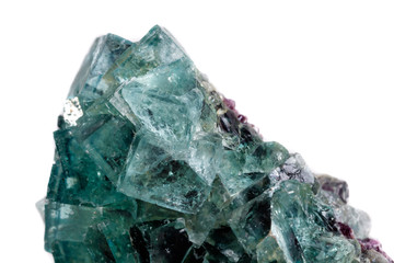 Fototapeta premium Macro mineral stone Fluorite on a white background