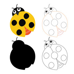 bug worksheet vector design for kid