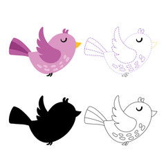 birds worksheet vector design for kid