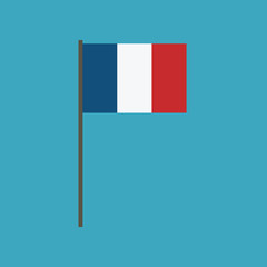 France flag icon in flat design
