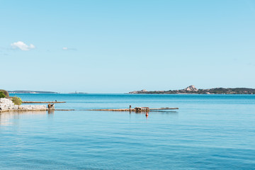 a view of the Maddalena archipelago, in Italy.