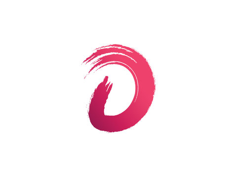 Paint trail letter D vector logo design