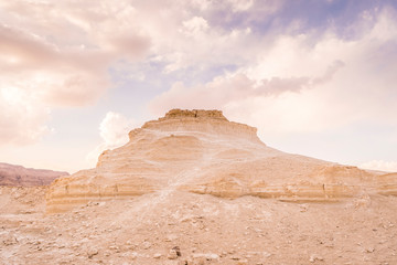 Fototapeta premium Judean desert in Israel at sunset
