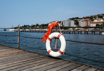 life buoy on pier