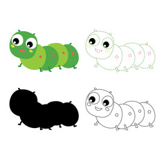 worm worksheet vector design for kid