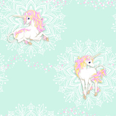 Seamless pattern, background with unicorn