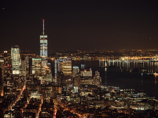 Landscape at New York City Manhattan Night 夜のニューヨーク マンハッタン