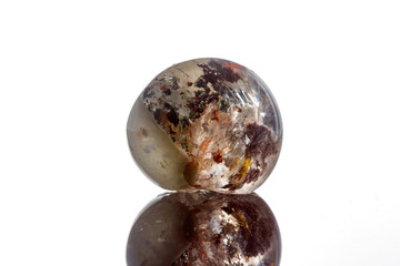 Macro mineral stone Quartz aquarium on a white background