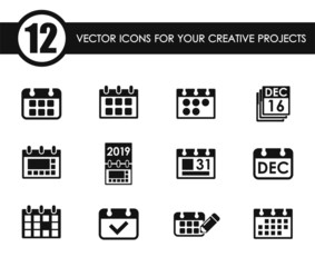 calendar vector icons for your creative ideas