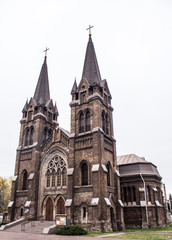 Fototapeta na wymiar Catholic church of St. Nicholas in Kamensky (Ukraine)